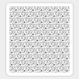 black and white plant pattern Sticker